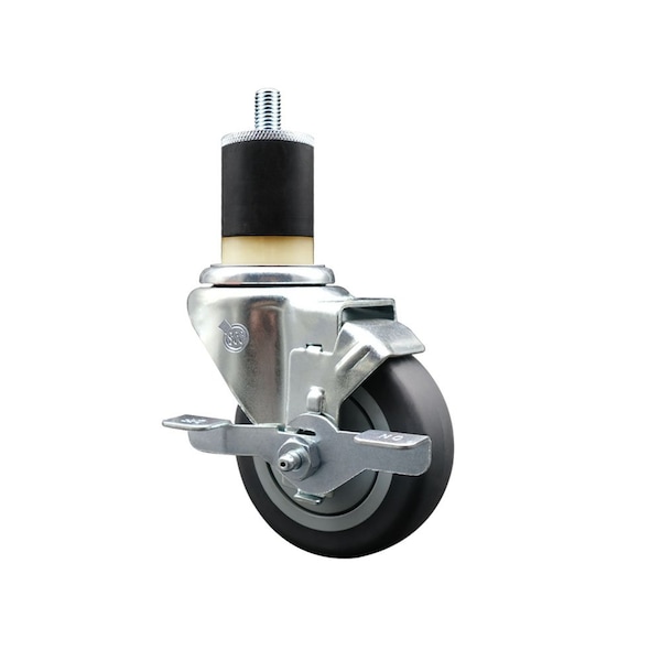 3.5'' Thermoplastic Rubber Swivel 1-7/8'' Expanding Stem Caster with Brake